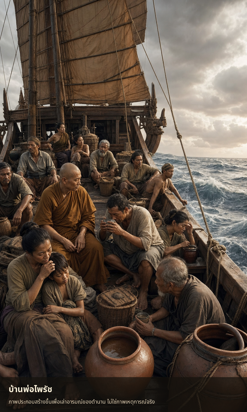 ภาพประกอบเรือสำเภากลางทะเลในตำนานหลวงปู่ทวดเหยียบน้ำทะเลจืด